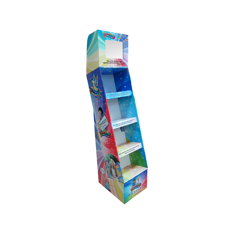 Estructura simple pero de color brillante stand tradicional de pantalla pop corrugada