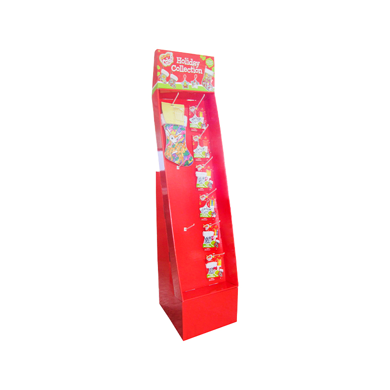 Strong Festive Red Cardboard Display Rack para productos periféricos de Navidad